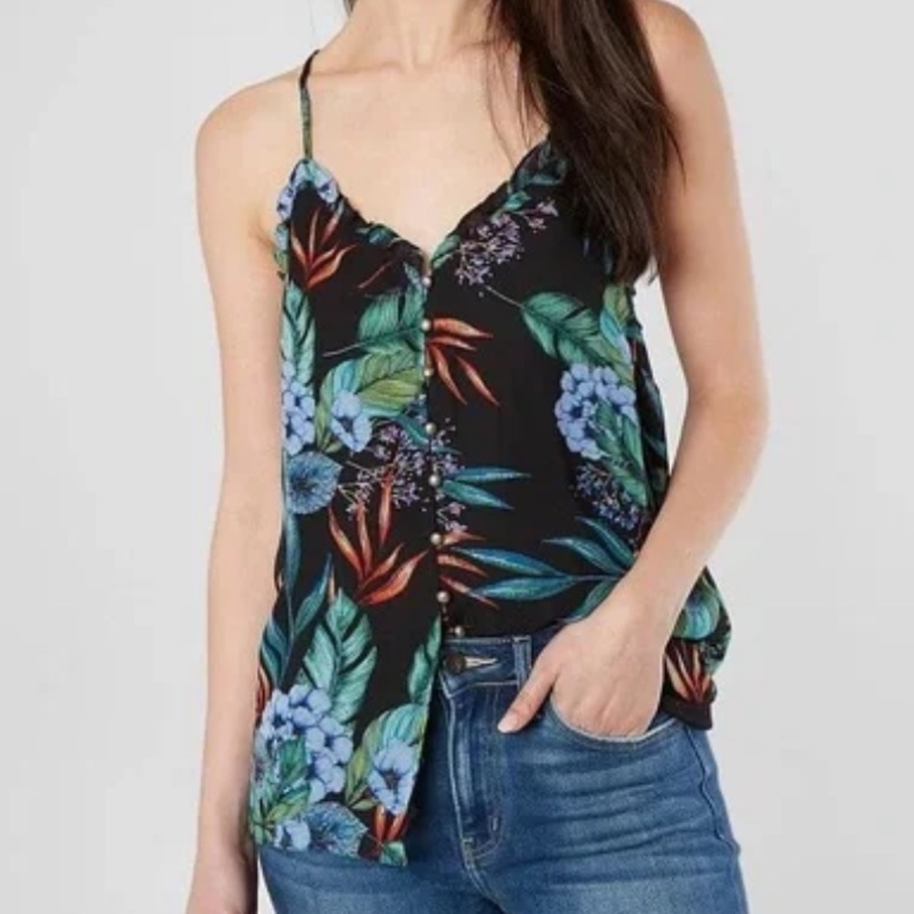 Miss Me Black Floral Tank Top